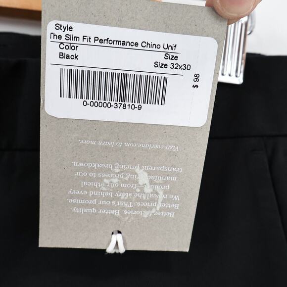 Everlane The Performance Chino | Uniform Slim Fit Black 32x30 NWT - Picture 5 of 8